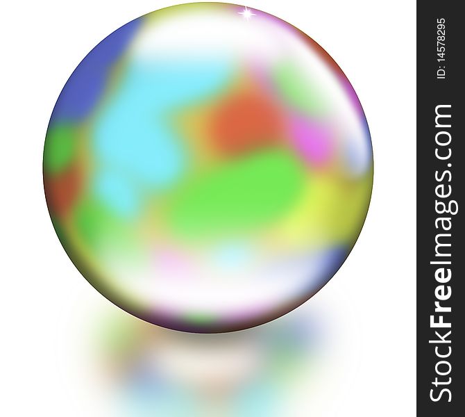 This image shows a crystal ball with glitter colors. This image shows a crystal ball with glitter colors