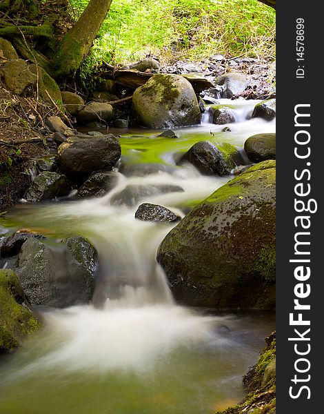 Rocky mountain stream, a waterfall. Rocky mountain stream, a waterfall.