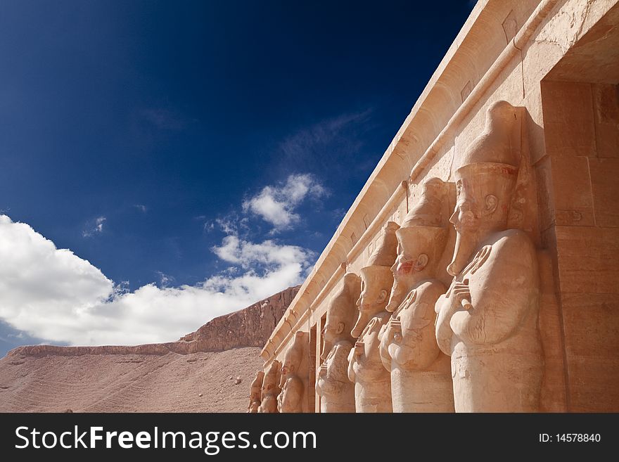 Ancient statues in Hatshepsut's temple in Egypt. Ancient statues in Hatshepsut's temple in Egypt