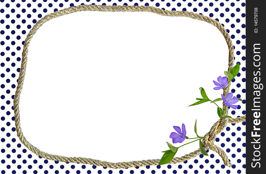 Dotted frame with floral decoration - background for your text or picture. Dotted frame with floral decoration - background for your text or picture