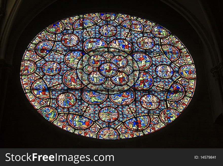 Stained-glass church window