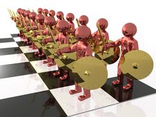 Warriors On The Chess-board Royalty Free Stock Photo Warriors On The Chess-board Royalty Free Stock Photo