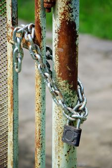 Old Iron Gates Closed Wiyh Chain And Padlock Royalty Free Stock Image Old Iron Gates Closed Wiyh Chain And Padlock Royalty Free Stock Image