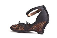 Black Embroided Shoe Royalty Free Stock Image