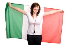Female Supporter Of Italian Team Royalty Free Stock Image