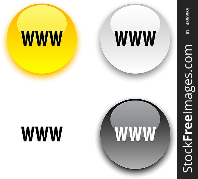 WWW glossy round circle buttons. WWW glossy round circle buttons.