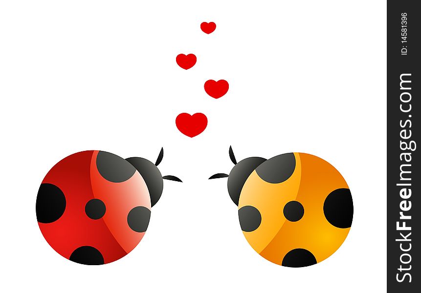 Two In Love Ladybirds