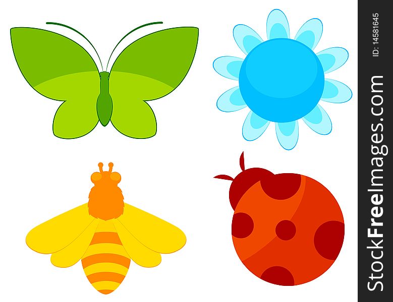 Child's icons for a design on a white background