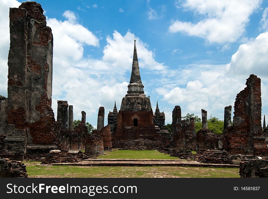 Ruins Of The Grand Hall In Ayutthaya