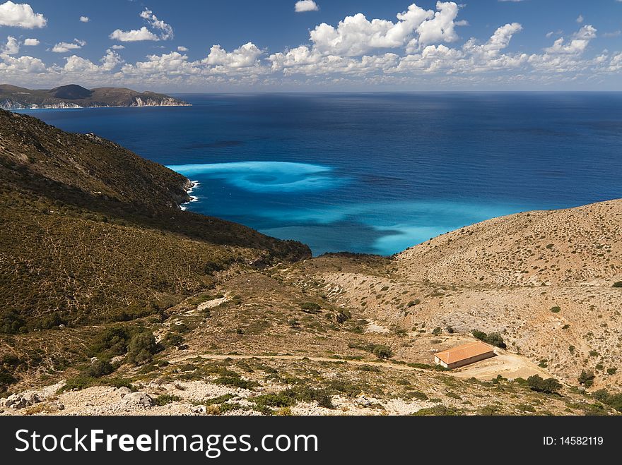 Greek Island in Mediterranean Sea. Greek Island in Mediterranean Sea
