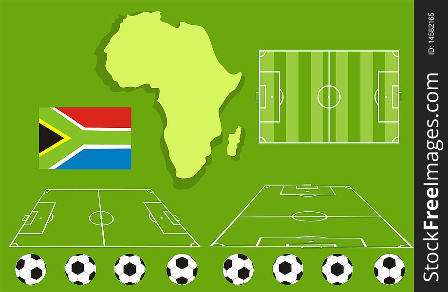 vector illustration of a soccer set