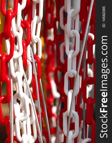 White and red plastic chain