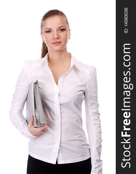 Businesswoman with folder