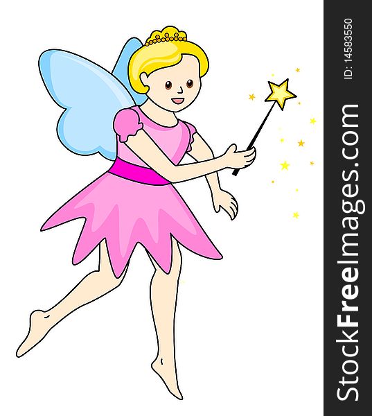 Angel / little fairy vector illustration isolated over white background