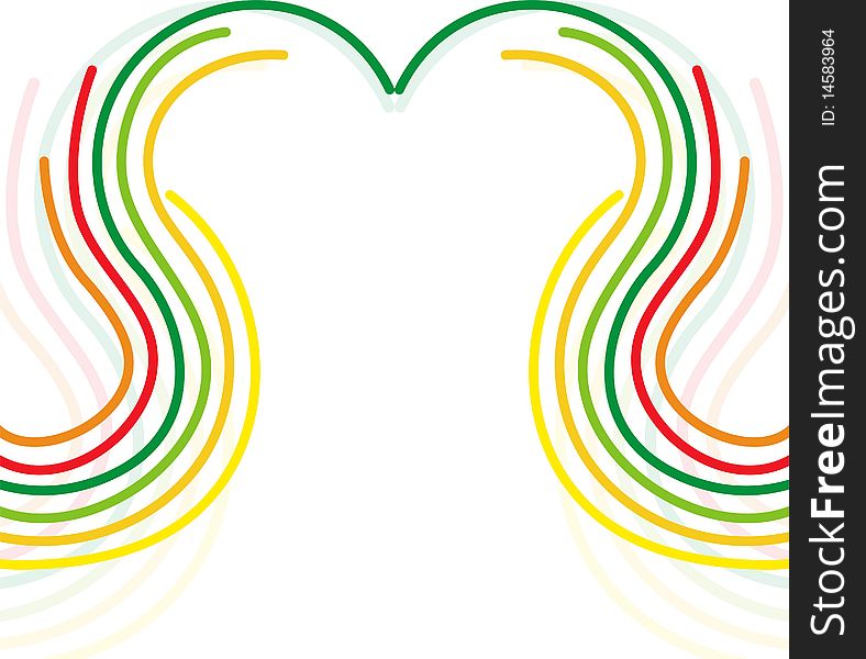 Abstract rainbow color colorful line heart design