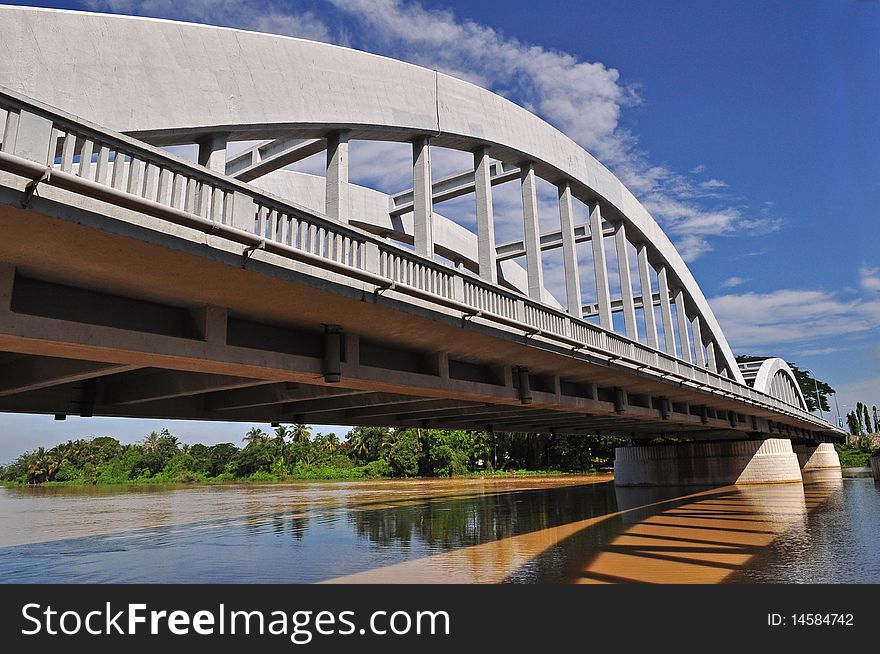 Concrete bridge cross the river