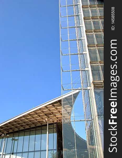Modern building of glass and metal. Modern building of glass and metal