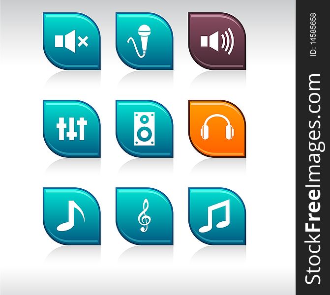 Audio set of leaf color icons. Audio set of leaf color icons.