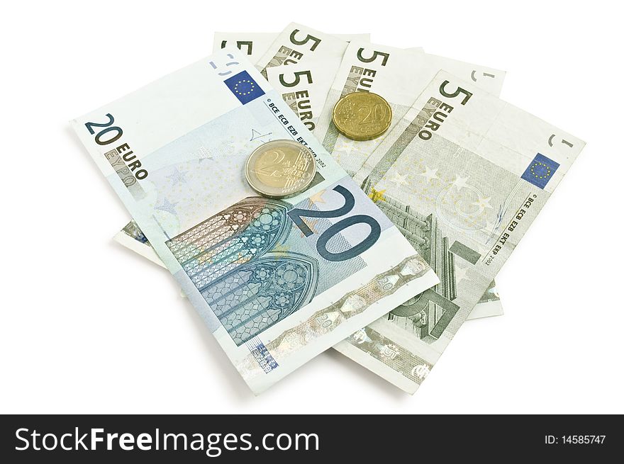 European money isolated on white. European money isolated on white