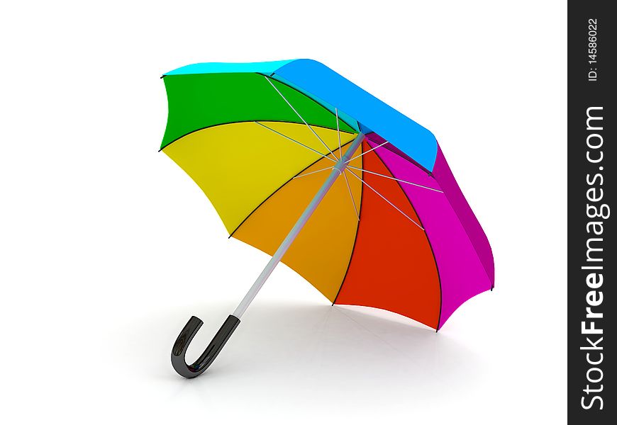 Color umbrella. 3d rendered image