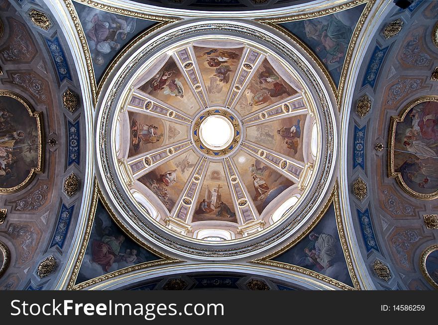 Picture of Vugevano cathedral, particular of the ceiling. Picture of Vugevano cathedral, particular of the ceiling