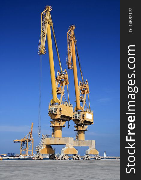 Pair of cranes in the port of Alicante