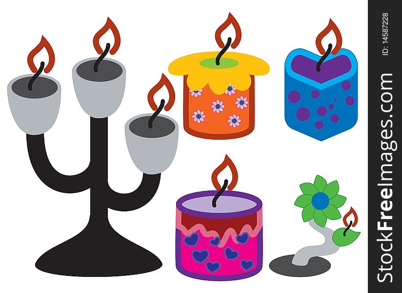 Five different kind of candles