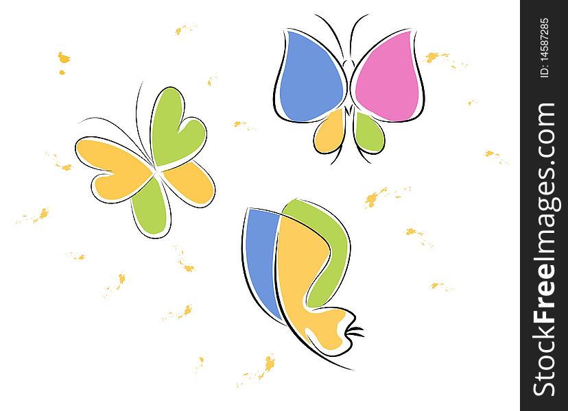 Abstract illustration of butterflies in the form of pattern. Abstract illustration of butterflies in the form of pattern