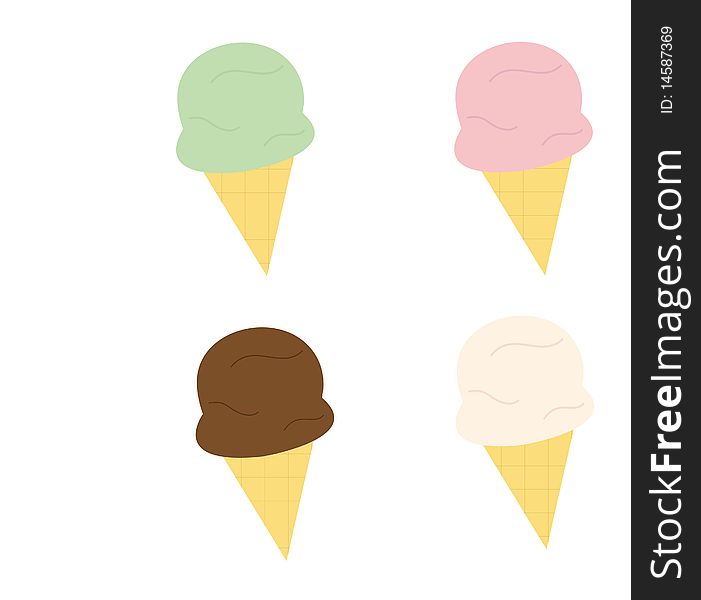 Cute set of 4 ice creams. Cute set of 4 ice creams