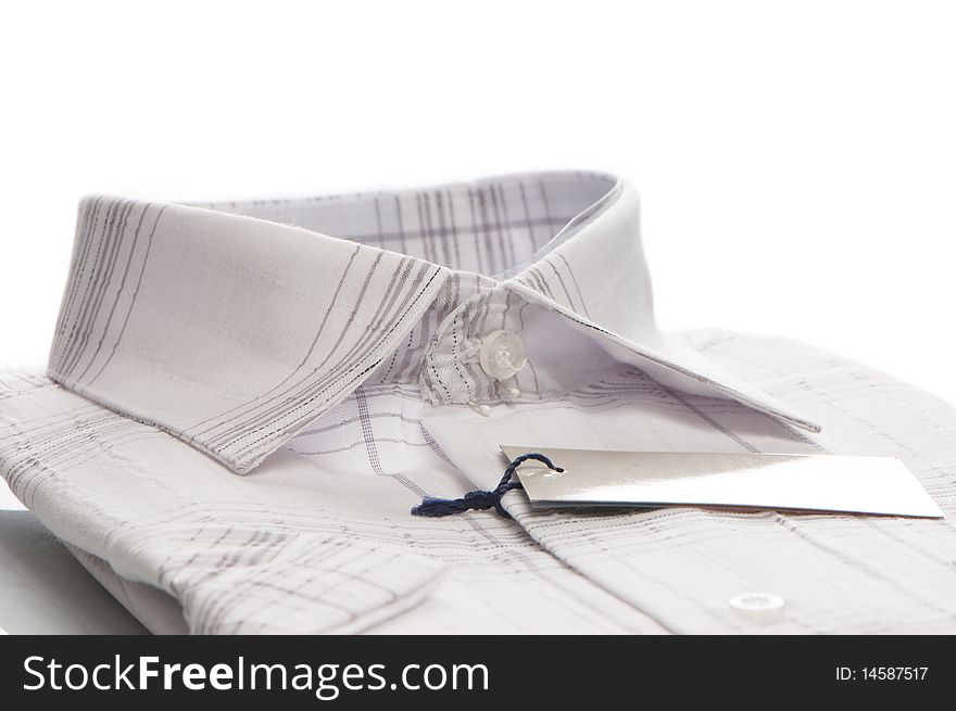 WHite striped man's shirt, close-up