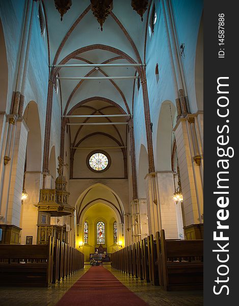 Beautiful interior of Riga cathedral, Latvia, Europe