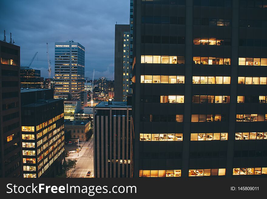 Calgary Downtown at Night, Canada. Calgary Downtown at Night, Canada