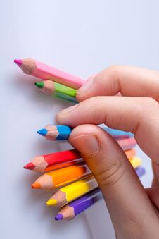 Color Pencils On A White Background Royalty Free Stock Images