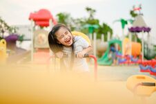 Child Playing Having Fun On Playground Stock Photography
