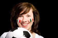 Young Female Italian Soccer Team Fan Isolated Royalty Free Stock Photo Young Female Italian Soccer Team Fan Isolated Royalty Free Stock Photo
