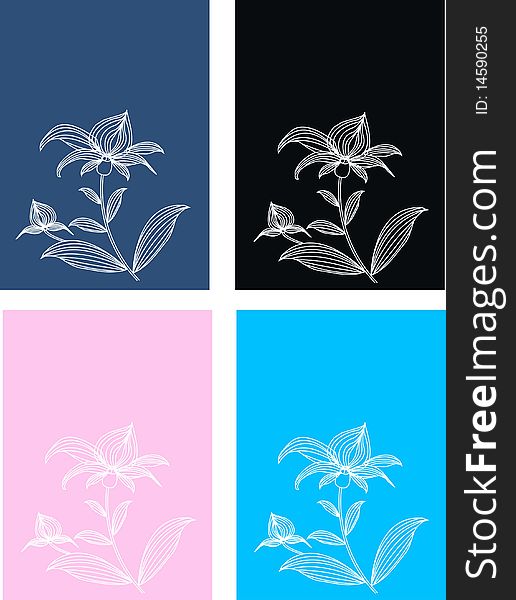 flower pattern with four different background colours