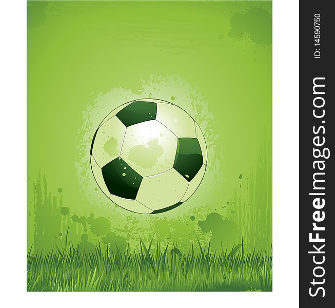 Green soccer background, vector illustration