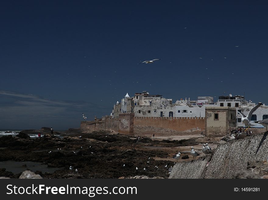 Old hystorical centre of Essaouira on Atlantic ocean in Marocco
