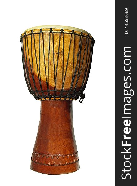 African djembe, studio photo, isolated on white background