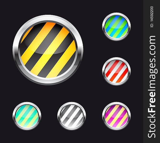 Glossy abstract buttons. Isolated background