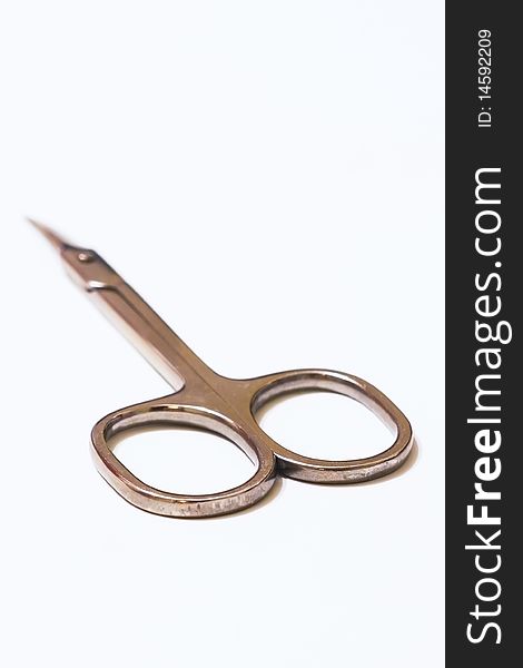 Scissors on a white background