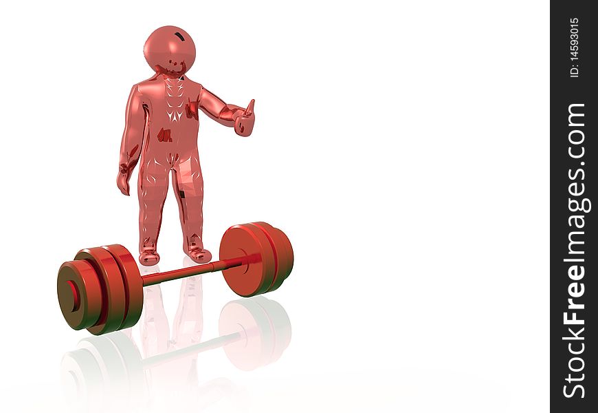Red Man With Dumbbell