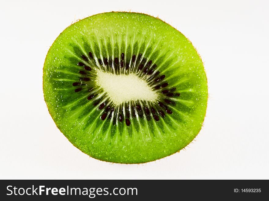 Ripe Cut Kiwi isolated on white background. Ripe Cut Kiwi isolated on white background