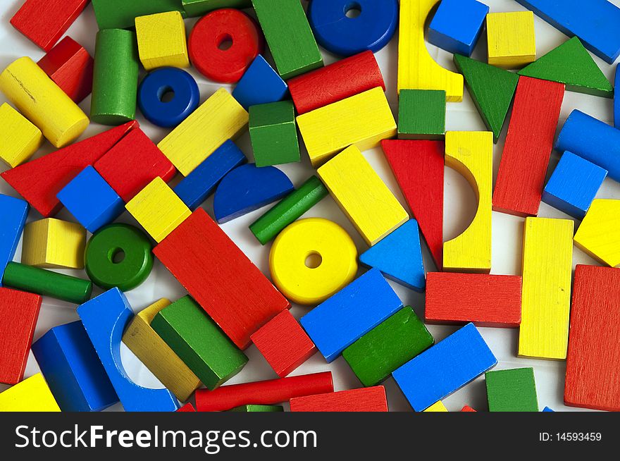 Background of colored wooden blocks