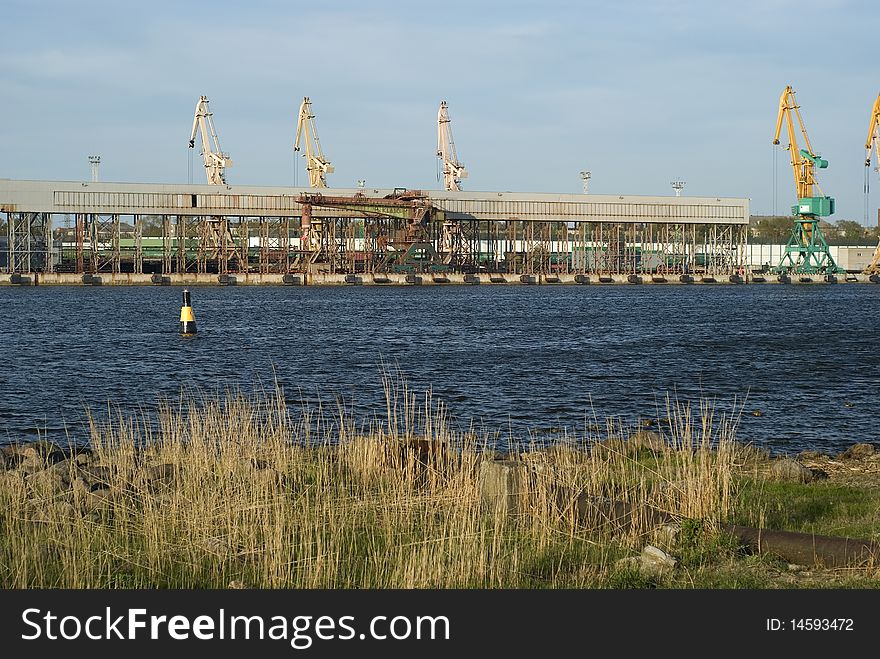 A crane in the harbour, port Klaipeda