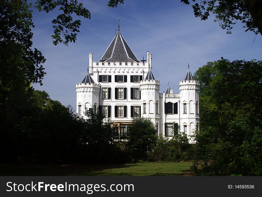 White fairy tale castle in the Netherlands