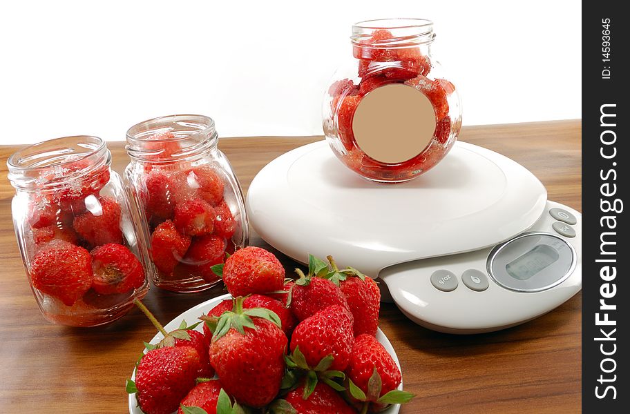 Strawberries In Bowl On The Scales