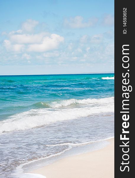 Abstract seascape with sand beach and sky