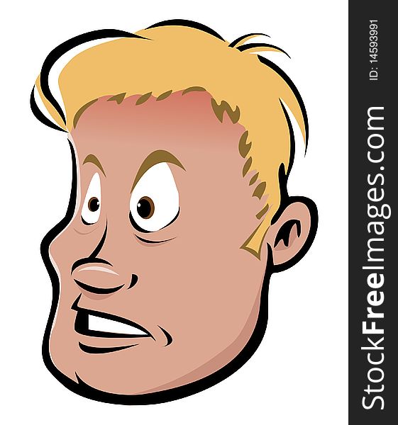 Cartoon vector illustration of an angry man expression