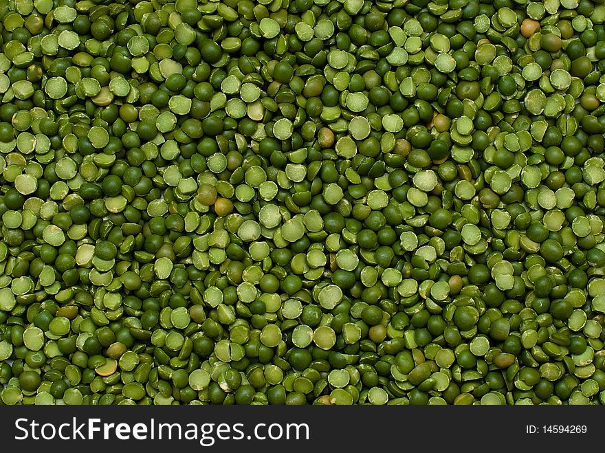 Close green dry pea background